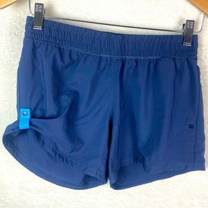 Adidas Womens Sz‎ XS 4-6  Aeroready Running Shorts Dark Blue Snap Up Sides